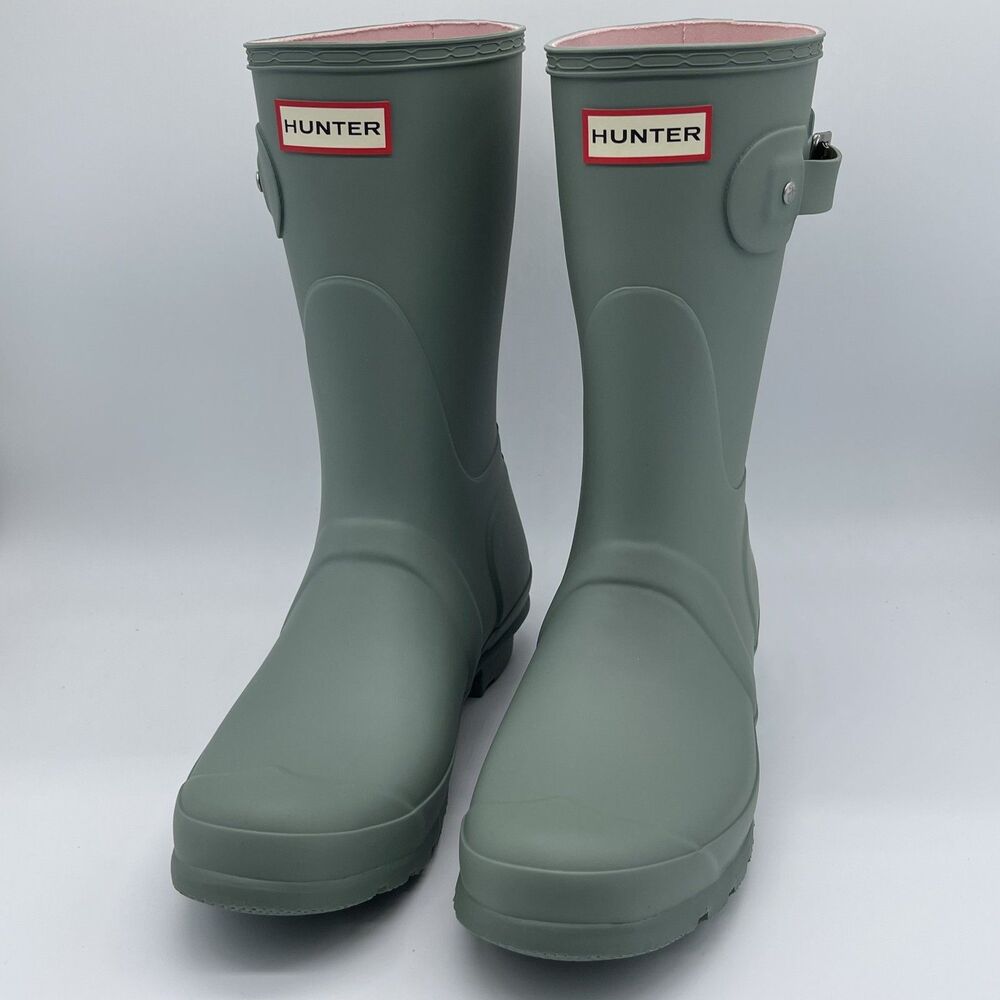 Hunter Original Short Matte Green Rain Boots | WFT1000RMA | Women's 9 | NEW
